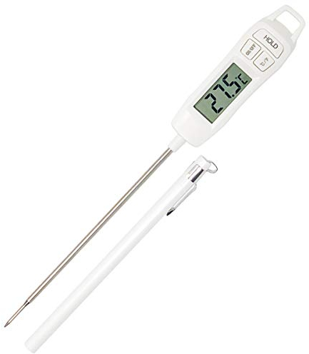 Joejis Bratenthermometer Fleischthermometer Lebensmittelthermometer - Großes Digitales LCD-Display - Ideal Küche Thermometer zur Genauen Temperaturmessung von Getränken BBQ Fleisch Hähnchen und mehr