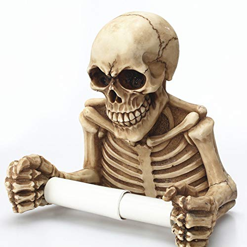 AIKENR Totenkopf-Toilettenpapierhalter, Retro, Halloween-Dekorationen, Wandhalterung, Toilettenpapierrollen-Aufbewahrungshalter, Ständer, Gothic-Badezimmerzubehör