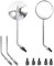 Motorrad Rückspiegel, Classic Retro 4 Chrom Runder Lenker Seitenspiegel mit 8mm 10mm Schrauben und Metallschäften für ATV Scooter Dirt Bike Cruiser