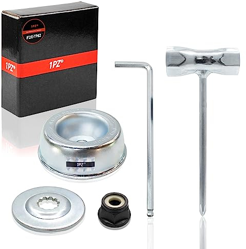 1PZ F2E-TH2 kit écrou tete debroussailleuse universelle pour stihl FS55 FS55R FS56 FS56RC FS70R FS80 FS85 FS90 FS90R FS94 FS100RX pour tondeuse à gazon de jardin avec plaque de poussée colier