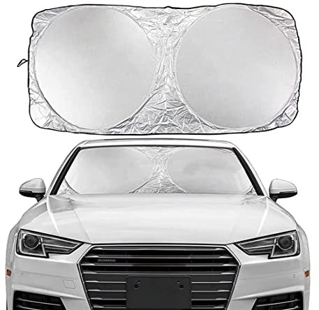 Auto Frontal Parabrisas Parasol Protector Coche Parasoles para Audi A3 8P 8V A4 B8 B6 A6 C6 C5 A5 Q3 Q5 Q7 TT, Resistente a Los Rayos UV y Luz de Sol, Coche Delantera Parasol Parabrisas Protector
