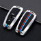 YJADHU Herren Damen Schlüsselanhänger Schlüsselanhänger Autoschlüssel Etui, passend für BMW F20 F30 G20 f31 F34 F10 G30 F11 X3 F25 X4 I3 M3 M4 1 3 5 Serie,3 Tasten Silber