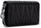 Meowoo RFID Porta Carte Credito Portafoglio Donne Uomo Pelle Cerniera 12 Card slot e 2 Compartimenti (Nero-1Pcs)