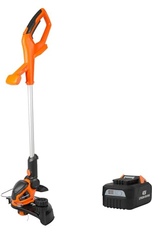 Yard Force 40V 2.5Ah Cordless Grass Trimmer with adjustable Head, Auto Feed Spool, Wheel Support & Plant Guard. Battery included ( NO charger)