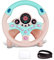 RedCrab Volant Jouet Enfants, Contrôleur de Conduite Portable Simulé à Rotation à 360 ° avec Son et Musique Jouet de Volant Voiture, Volant Jouet Éducatif Cadeau pour Garçons et Filles (Rose1)