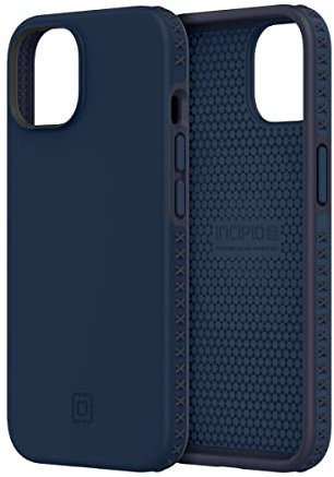 Incipio Grip Series Case for iPhone 14, Multi-Directional Grip, 14 ft (4.3m) Drop Protection - Midnight Navy/Inkwell Blue (IPH-2008-MNYIB)