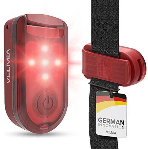 VELMIA Sicherheitslicht [2er Set] für maximale Sicherheit durch Sichtbarkeit I Reflektoren für Kinder, mit anti-Break Clip Halterung und Klettbänder zur optimalen Befestigung