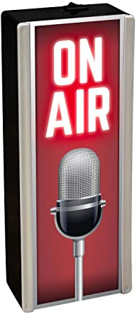 Echo Three Light Up On Air Sign With Mic - Illuminated Music Film Entertainment Room Light - DJ Light Retro Wall Home Studio Light Box