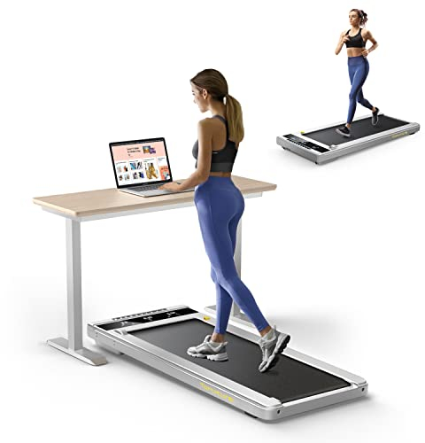 Cinta de Correr para el Hogar Debajo del Escritorio, 2.25HP Cinta de Correr Ultrafina Silenciosa, 10 km/h, 40 * 100cm cinturón, 12 Modos de Ejercicio, Pantalla táctil LCD, App y Control Remoto