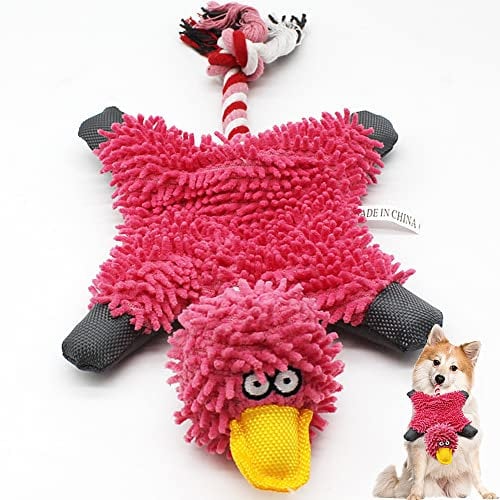 Speedy Panther Squeaky Dog Toys for Large Dogs Plush Dog Toys for Boredom Soft Dog Rope Toys for Small Medium Large Dogs (Pink)
