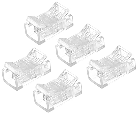 sourcing map RGB LED Licht Streifen Steckverbinder LED Adapter für Streifen Licht Unverkabelte Lückenlose Stromschiene Anschluss 5Pack (4 Pin 8mm)