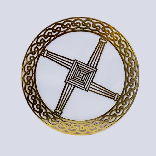 Exclusively Irish Wandbehang Keltisch Runde Form Heimdekoration Kunst Hauszubehör (Poliertes Messing, St.Brigits Kreuz)