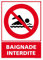 Panneau Baignade Interdite Pvc 1 Mm - 210 X 300 Mm Signalisation Rectangulaire Prépercée Avec Kit De Fixation Fabrication Française