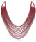EVER FAITH Mehrschichtige klobige Halskette, Glitter Rot Silber-Ton Strass Wasserfall Mehrstrang Multi-Strand Ketten Statement Lätzchen Halskette lange Kette Modeschmuck