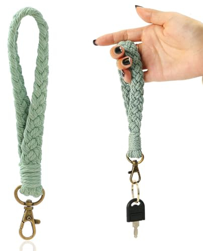 1 Stück Schlüsselanhänger Makramee Armband Schlüsselband Frau Schlüsselband Kurz Boho Lanyard