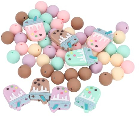 Milk Tea Silicone Beads, Durable Silicone Beads, Flexible, Multifunctional, Colorful, Cute for Keychains