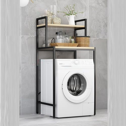 RCJCQSR Scaffale Sopra Lavatrice, Mobile Salvaspazio da Bagno, Porta Detersivi, Mobile WC per Bagno O Lavanderia (Size: 2 Layer, Color: Nero)