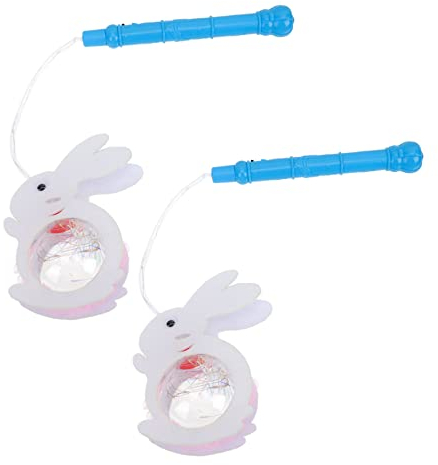 Angoily 2 Piezas conejito conejito estatuilla conejo iluminada juego infantil juguetes infantiles linterna juguete brillante dibujos animados juguete brillante mano brillar niño