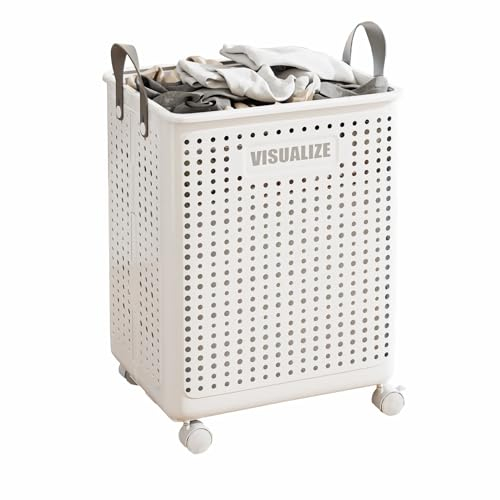 Siyecioa Cesto Ropa Sucia Con Ruedas, Capacidad 60 Litros, Cubo Ropa Sucia Plegable, Laundry Basket, Cestas Almacenaje Ropa Sucia, Asas, Para Cuarto de Baño, Dormitorio o Lavandería (grande)