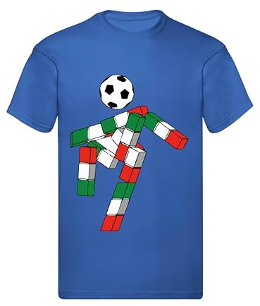 M-Italy T-Shirt Uomo & Bambino - Italia 90 - Notti Magiche - Maglietta Maglia Tshirt Super vestibilità Top qualità (IT, Testo, XS, Regular, Regular, Blu)