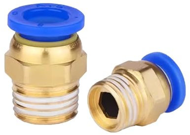 MEXEWORD 5 Piece Quick Fitting 4mm 6mm 8mm 10mm X M5 M6 M8 M10 M12 M14 M16 M20 Male Thread Straight One Touch Air Pneumatic Push In Quick Pipe Fitting(6mm-M10x1.25 5PCS)