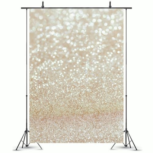 Golden Dot Fotografie Hintergrund, Glitter Hintergrund für Fotografie, Pailletten Hintergrund Vorhang, Geburtstagsfeier Baby Kinder Foto Hintergrund Fotostudio Hochzeit Hintergrund (150×210cm)