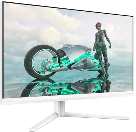 PHILIPS Evnia 27M2N3201A - Monitor da gioco Full HD da 27 pollici, 180 Hz, 0,5 ms, FreeSync Prem., G-Sync Comp., HDR10 (1920x1080, 2x HDMI, DisplayPort) bianco