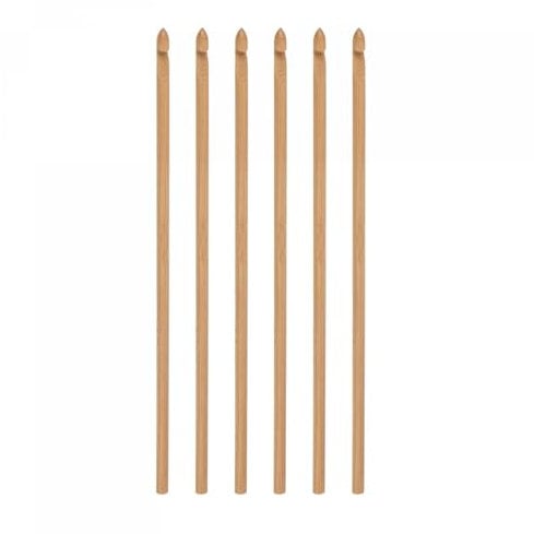 TOP-VIGOR 6Pcs 4mm Wooden Bamboo Crochet Hook, Bamboo Knitting Needles DIY Wooden Knitting Kit Crafting Set for Beginners
