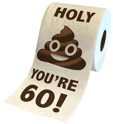 Lustige Toilettenpapierrolle, bedrucktes Toilettenpapier, lustiges Papierhandtuch, Geburtstagsparty-Dekoration, 1 Rolle (60)