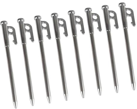 Aymzbd 8Pcs Tent Stakes Metal Stakes for Ground Camping Tent Nails Tarp Pegs for Outdoor