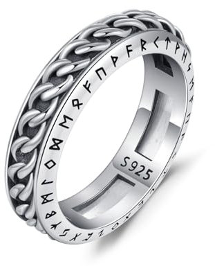 CUOKA MIRACLE Fidget Ring 925 Sterling Silber Keltisch Spinner Ringe für Angst Männer Frauen Anti Stress Ring Schmuck Geschenke für Damen Teens Geburtstag Valentinstag Weihnachten (silver, 18)