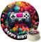 J&M DECO Tortenaufleger Gamer – essbare Kuchendeko Ø 20 cm – Tortenbild mit Gaming-Motiv für Jungengeburtstag – Zuckerpapier Tortendekoration – gebrauchsfertig