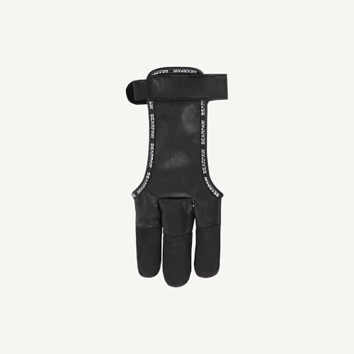 BEARPAW PRODUCTS Guantes de tiro de piel para deportes con arco, tiro con arco, 3 dedos, guantes de tiro con arco, mano derecha, tiro con arco, mano izquierda, protección de dedos, arco