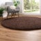 Steffensmeier Hochflor Teppich Twilight | Wohnzimmer | Beste Qualität | Elastischer Flor | Rostbraun 8822, Größe: Ø 120 cm