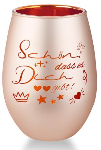 Belillpipi Geschenke für Beste Frauen, Windlicht aus Glas in Roségold mit Geschenkbox, Teelichthalter mit Gravur, Geschenk für Geburtstag, Weihnachten, Dankeschön Geschenk für Freundin