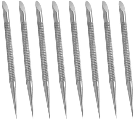 2 stainless steel cutin remover gel nail dead skin polishing peeler, cutin pushing tool, professional pedicure art care portable nail cleaner toenail manicure