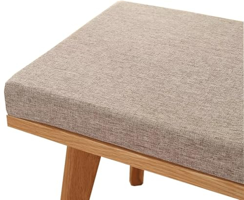uyeoco Outdoor Bankauflage Stuhlkissen Bankkissen 120/200/150/100/160/180X40/50CM mit Reißverschluss Gartenbankauflage Waschbar rutschfeste Bank Sitzauflage(Beige,160x40x3cm)