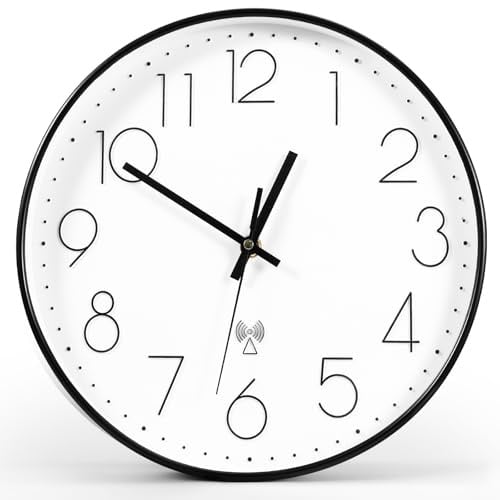 Wowlela Funkuhr Wanduhr, 30cm Funkuhr Wanduhren Lautlos, Modern Funkwanduhr Wanduhr, Batteriebetriebene Wanduhr Nicht Tickend für Zimmer Zuhause Küche Wohnzimmer Schlafzimmer Büro Schule