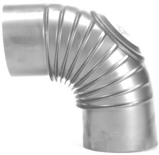 FIREFIX A100/BT FAL Bogen 90°, starr, mit Reinigungstür, ø 100 mm - Ofenrohre aus Stahlblech, 0,6 mm stark, innenliegend gemufft, Längen lasergeschweißt, Silber