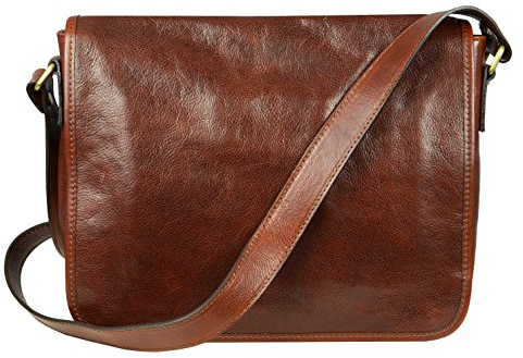 Time Resistance Leder Umhängetasche Herren - Messenger Bags - Arbeitstasche Herren - Elegante Aktentasche - Ledertasche - Herren Tasche