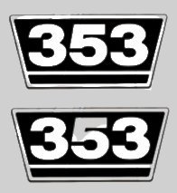 IHC Aufkleber International 2x Typenaufkleber 353 Logo Emblem Sticker Label ca. 21x9,5cm