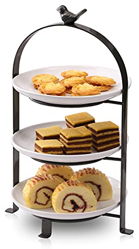 SparkWorks 3 Stöckige Kuchenständer, Obst Etagere, Teeparty-Servierplatte, Dessert- und Cupcake-Ständer