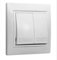 Solera ERP12U - Serie Europa, doble conmutador/interruptor. 10A,250V.Embornamiento tornillo.De 83x81. Blanco
