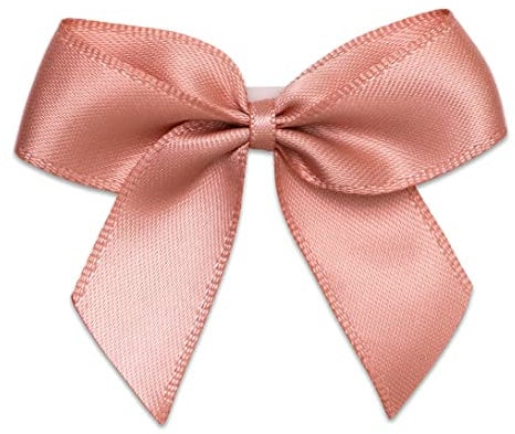 Italian Options Satin Ribbon Bows Self Adhesive 12-Piece Pack, 5 cm Bow Width, Rose Gold