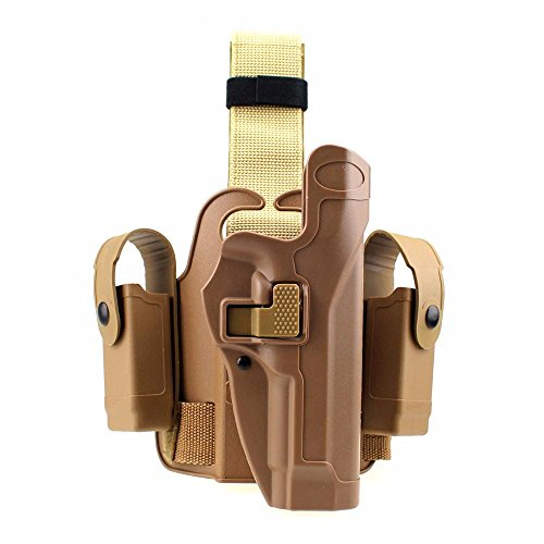 Gexgune Tactical Leg Holster Funda de Muslo Derecha con Paleta Derecha con Bolsa de Linterna con botón a presión para G1ock 17/19/22/23/31/32 (2 Colores Opcionales)
