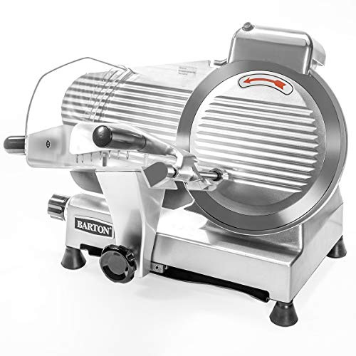 Barton Commercial Meat Slicer w/10 Blade Semi-Auto Stainless Steel Electric Food Cutter Machine Home Cheese Bread Deli Vegetable Potato