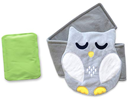 Baby Koliken, Gas und Magenverstimmung, Baby Beheizte Bauchwickel für Neugeborene - Bauchumarmung - Säugling Puckbauchgürtel, Heizkissen mit beruhigender Wärme für wählerische Säuglinge (Grau-Weiß)