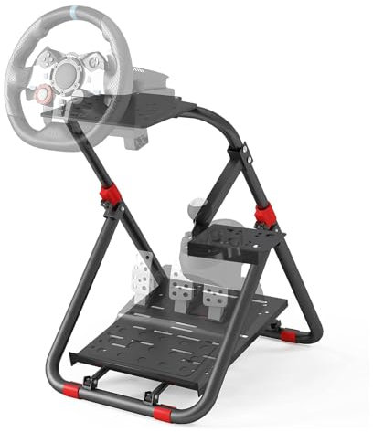 Memonotry DWDZ Racing Steering Wheel Stand Collapsible&Tilt-Adjustable Racing Stand for Thrustmaster,Logitech G25,G27,G29,G920, Supporting TX,Xbox,PS5,PC(Wheel&Pedals Not Included)