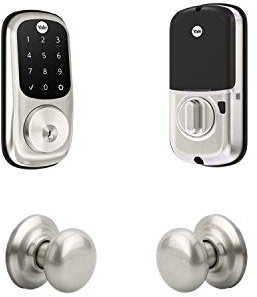 Yale Security B-YRD226-ZW-CM-619 Yale Assure Touchscreen with Z-Wave with Cambridge Knob-Works with Ring Alarm, Samsung Smartthings, Wink, ADT, Satin Nickel