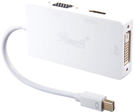 Rosewill 6 inch White 3-in-1 Mini DisplayPort to HDMI/DVI/VGA…